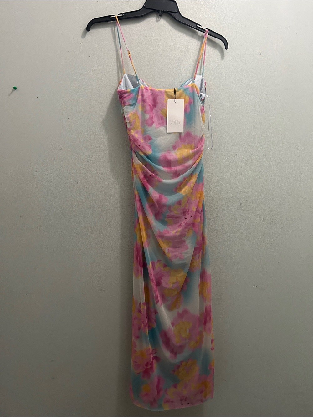Zara Pastel Tie-Dye Slip Midi Dress - Pink, Yellow, Blue - Picture 9 of 10
